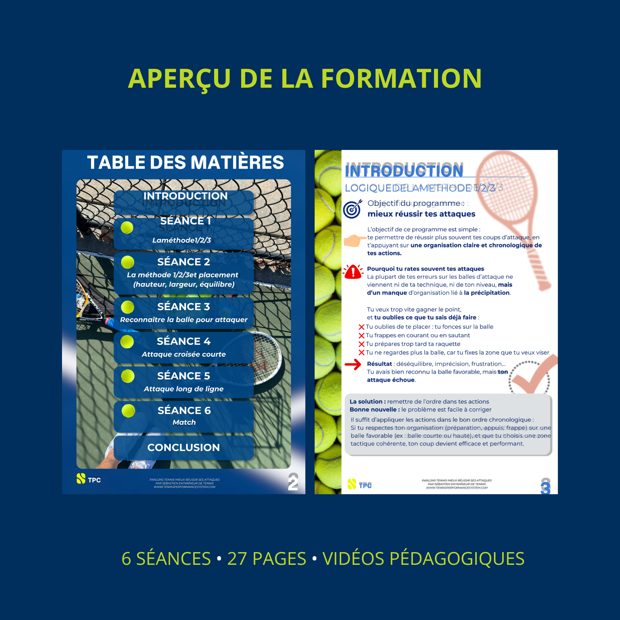 Ebook Entrainement Tennis : Améliorer ses attaques en 6 scéances- 8 vidéos pédagogiques + programme PDF